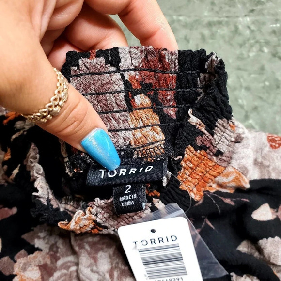 Torrid Midi Gauze Mock Neck Floral Dress - Picture 6 of 12